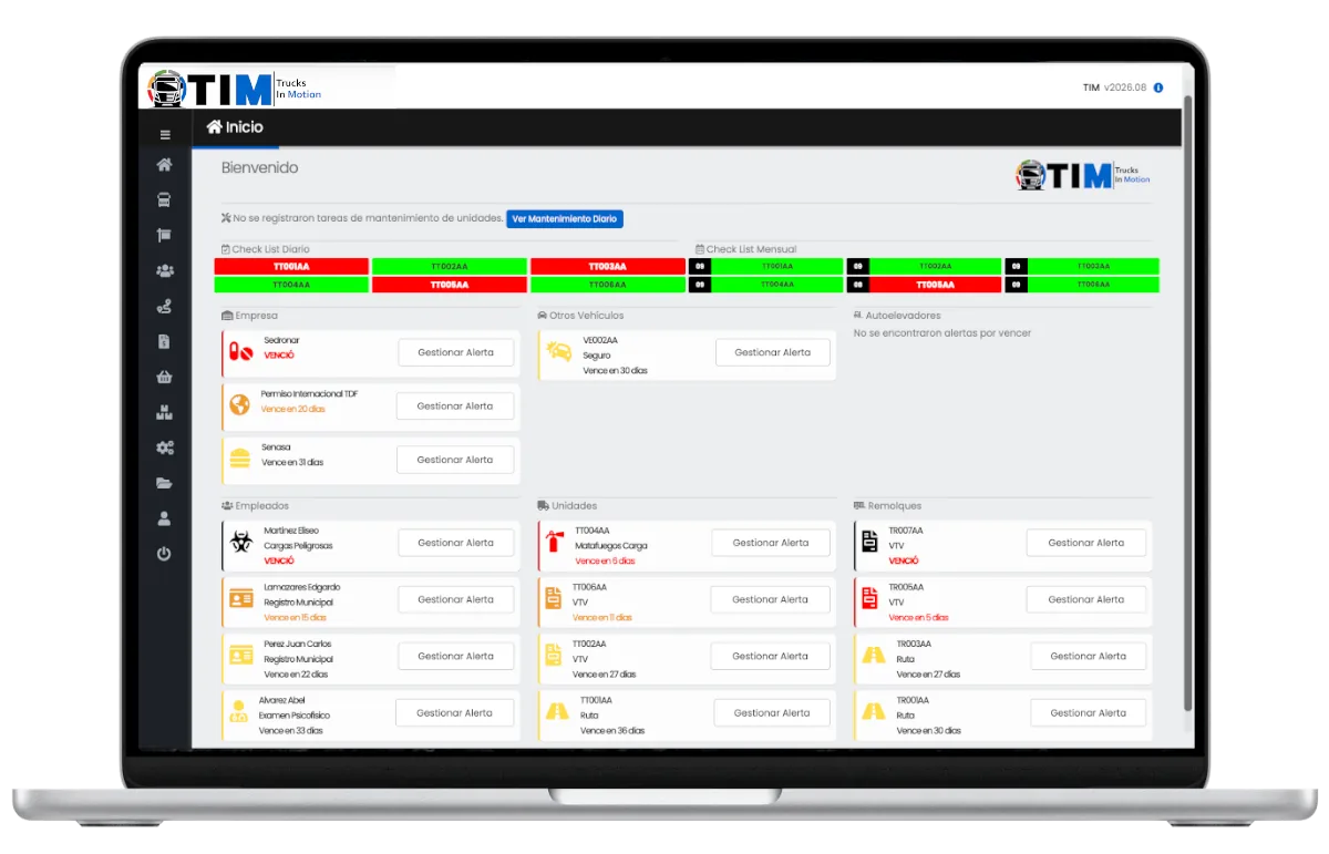 Software de gestión TIM para empresas de transporte